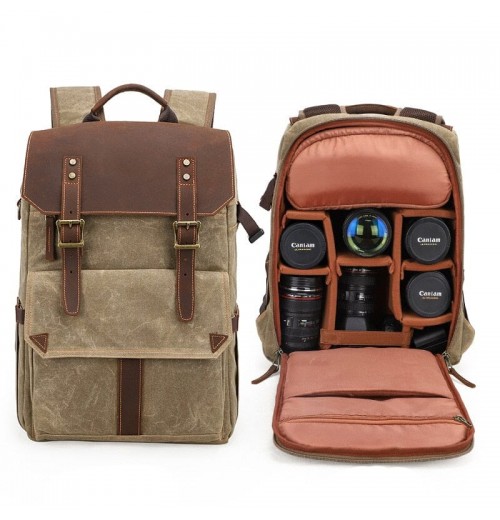 Canvas Leather Camera Bag