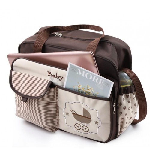 Dark Brown Unisex Messenger Diaper Bag